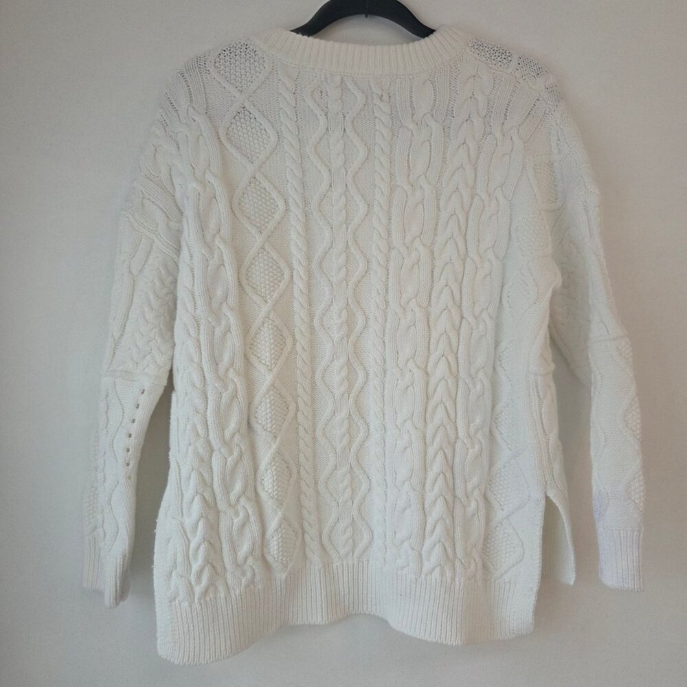 Pilcro Anthropologie Jasmine Cable Knit Sweater Chunky Rory Gilmore Women's XS - Picture 3 of 8